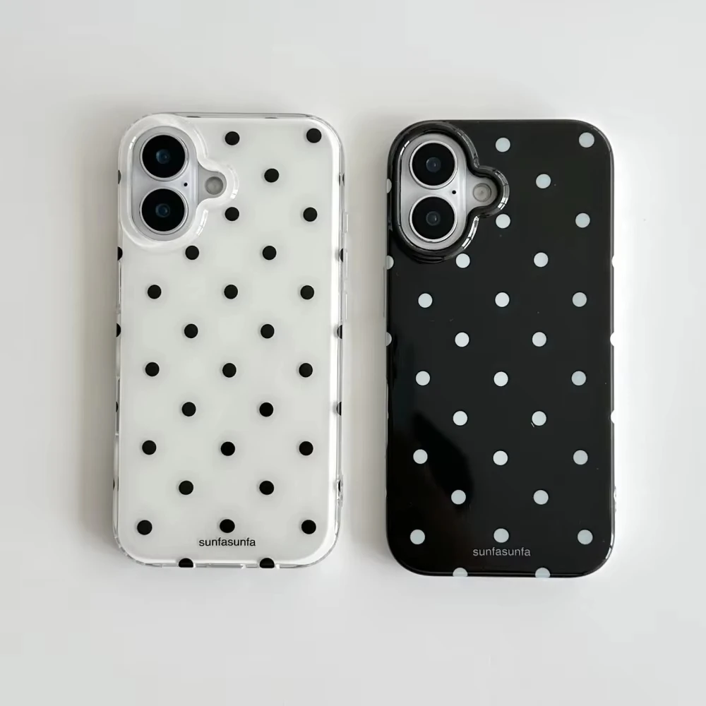 Y2K Phone Accessories - Custodia per telefono minimalista a pois