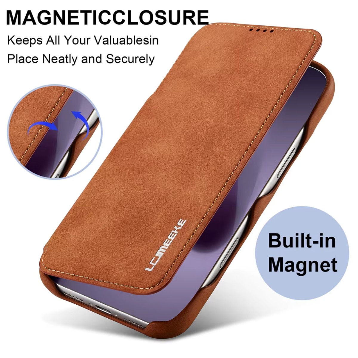 Phone Accessories Hippers - Portafoglio in pelle Flip Cover magnetica