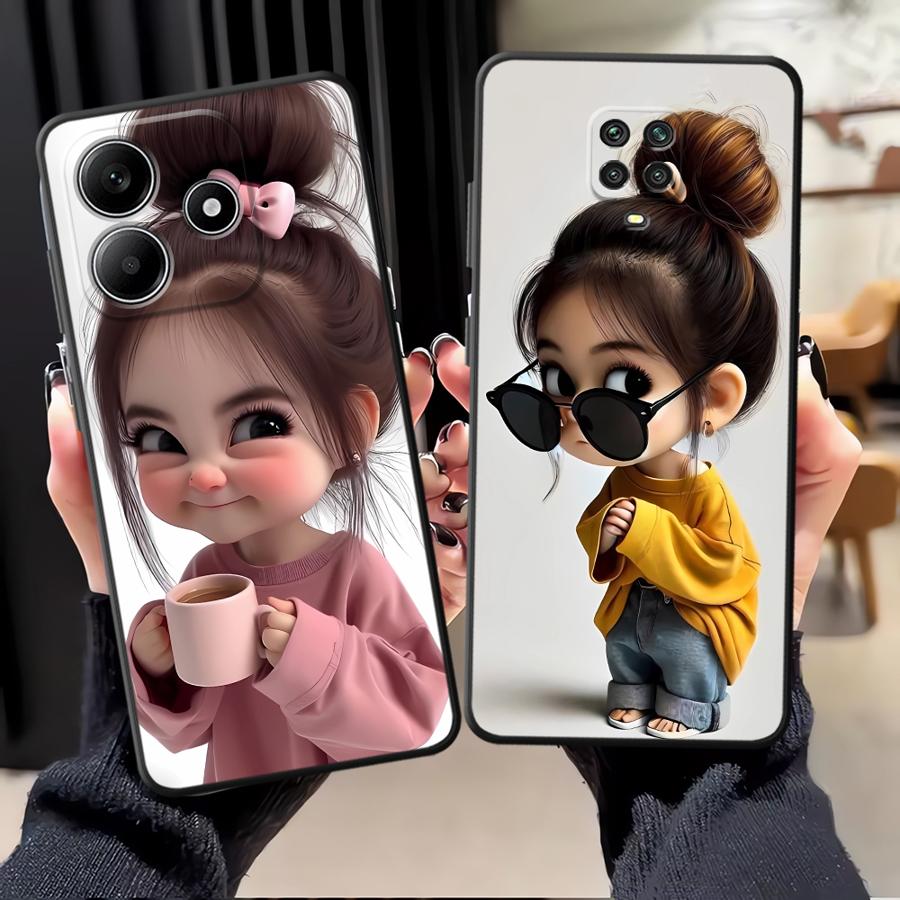 X Phone Accessories - Cover per Telefono con Motivo Ragazza